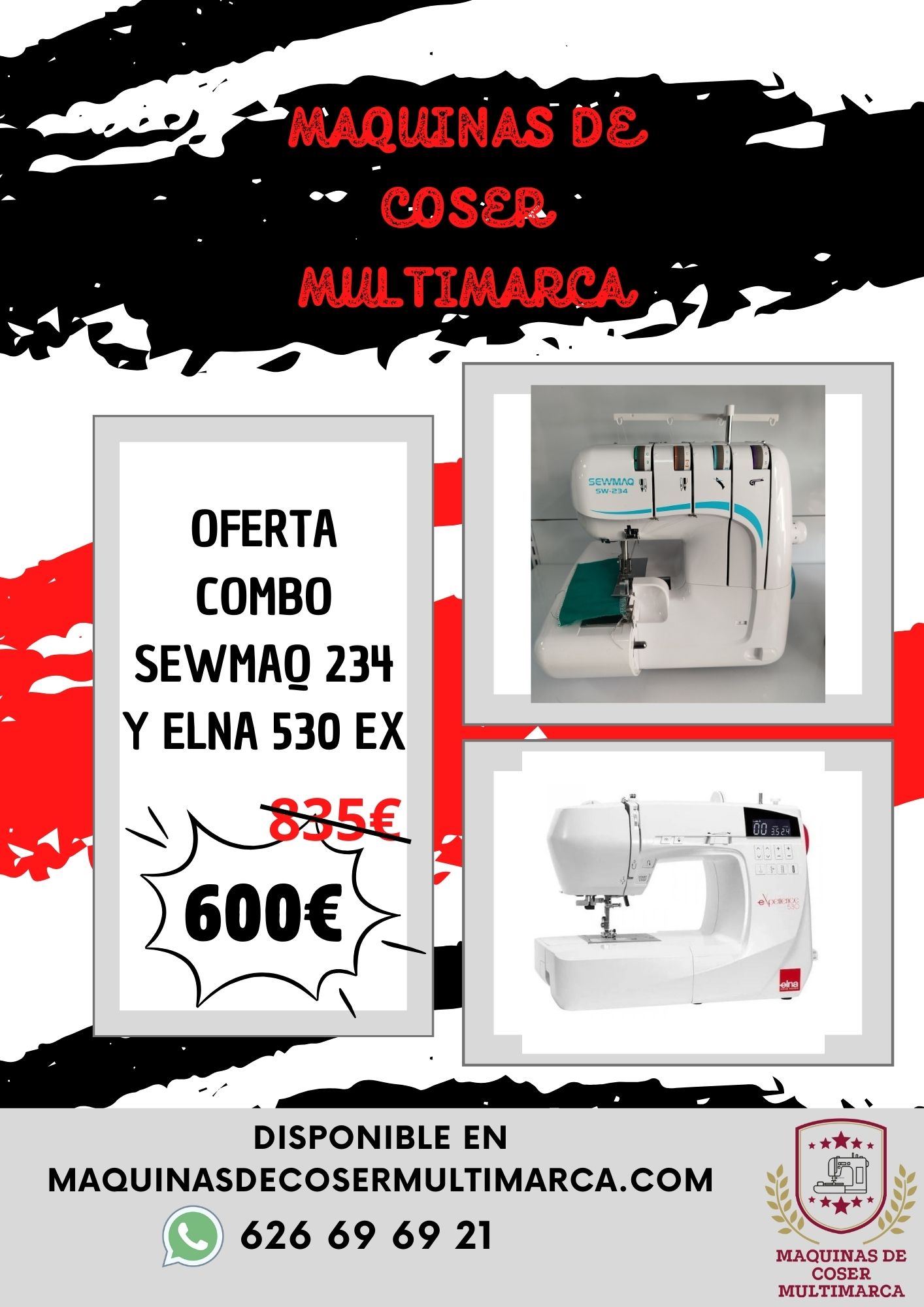 COMBO SEWMAQ 234 Y ELNA 530EX
